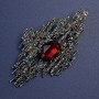 Brooch-pendant Accent with red crystal and crystals 82x44 mm +