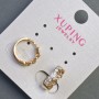 Xuping Earrings 13x5mm "18K Gold Plating" with White Rhinestones