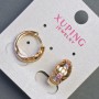 Earrings Xuping 18K Gold Plating with Multicolored Crystals, diameter 15x8mm+