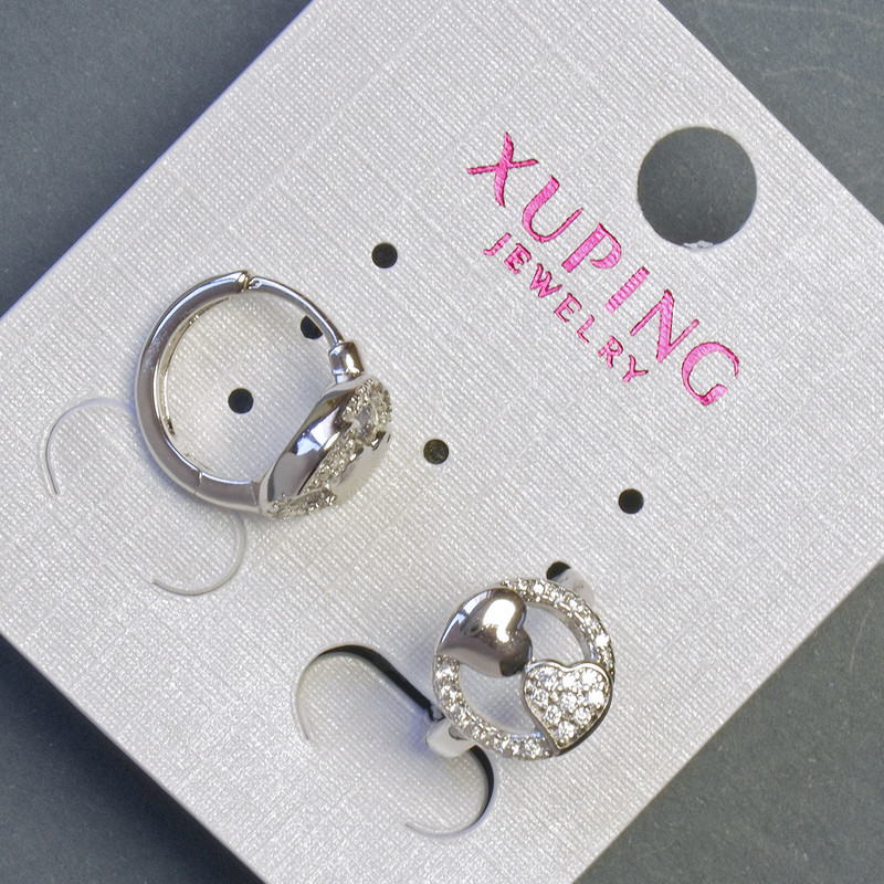 Xuping Earrings 10x12mm Rhodium