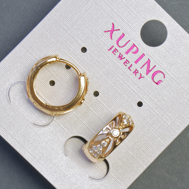 Earrings Xuping 6x15mm "18K Gold Plating" with White Rhinestones