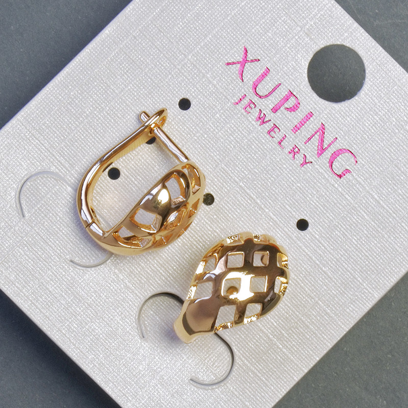 Xuping Earrings, length 14mm, thickness 10mm, 18k gold plating