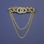 Brooch Accent in Chanel Style Chain 45x13mm+- golden metal