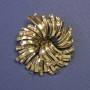 Brooch Flower with Yellow Rhinestones 39x42mm± Gold-toned Metal