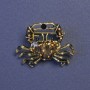 Brooch Crab brown enamel gold-toned metal 23x30mm