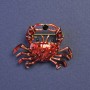 Brooch Crab Red Enamel Gold-tone Metal 23×30mm