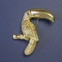Brooch Pendant Toucan Bird in Golden Metal 62x40mm
