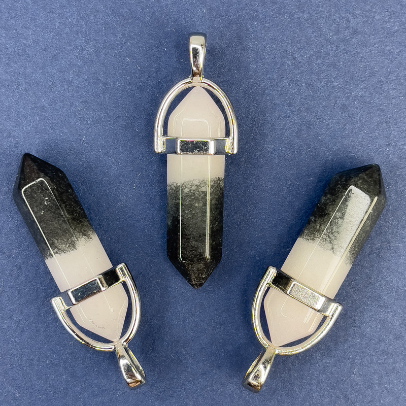 Tinted Quartz Hexagonal Pendant 40mm+