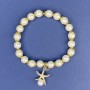 Bracelet, White Mallorca, acrylic, 8mm diameter + -, length 113cm + -, length 18cm+- stretch