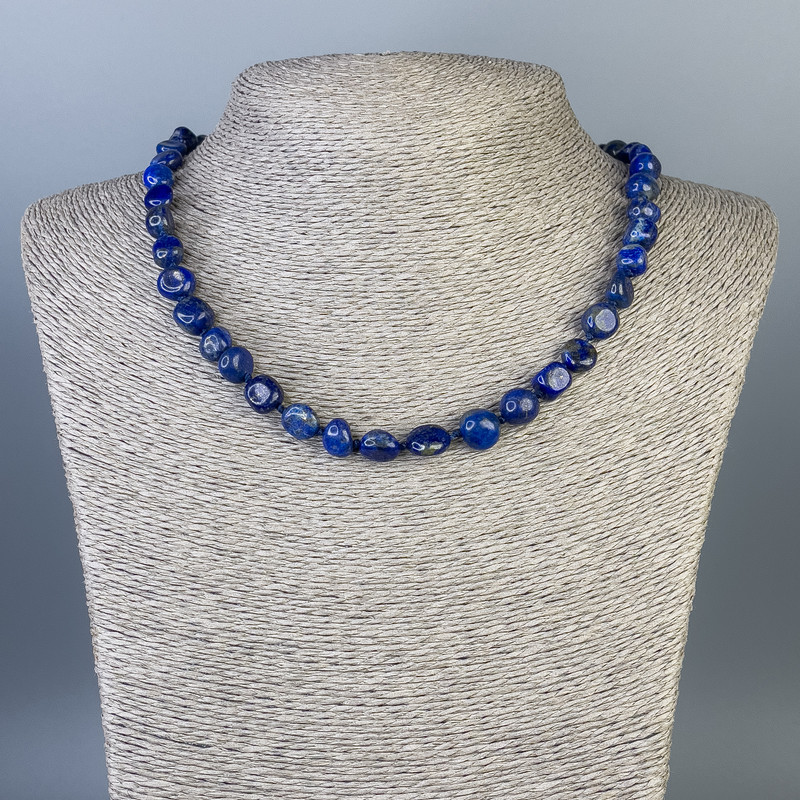 Lapis Lazuli Necklace Beads, oval, 11x8mm ±, 10x6mm ±, length 48cm ±
