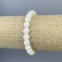 Morganite Beaded Stretch Bracelet 8 mm Heart, 18 cm