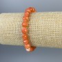 Jade Bead Bracelet, Mashan, faceted 8mm beads, elastic, length 18cm ±
