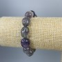Fluorite Bead Bracelet, faceted, diameter 17x13mm±, length 18cm± stretch