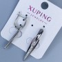 Xuping Rhodium Earrings with White Crystals, 38 mm length +