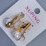 Earrings Xuping 18K Gold Plated with Pearl, diameter 10mm ±, length 27mm ±
