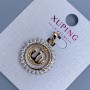 Xuping Pendant 'Sura' with White Rhinestones, diameter 19mm ±, length 28mm ±, 18K Gold Plating
