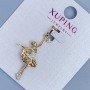 Xuping Pendant "Girl" with White Rhinestones, 15mm diameter + -, length 34mm +-, 18K Gold Plating