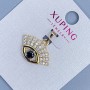 Xuping Pendant "Eye" with White Crystals and Black Crystal, 20mm diameter + -, length 21mm +-, 18K Gold Plating