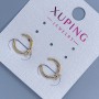 Xuping Café with White Crystal, 10x2mm ± diameter, 18K Gold Plating