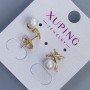 Stud Earrings with Pearl Xuping, 6mm± Pearl diameter, 12x10mm±, 18K Gold Plated