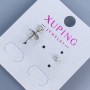 Xuping Stud Earrings with White Stone 3mm+ Rhodium