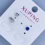 Xuping Stud Earrings with Blue Stone Rhodium Plated 4mm+-