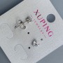 Earrings Studs Xuping Heart with White Stone 5mm+ Rhodium