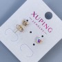 Xuping Stud Earrings Heart with Rainbow Stone 6mm+ Gold Plated 18K