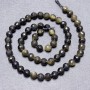 Sunstone Obsidian Beads on Thread - Faceted Round 6mm, 37cm length