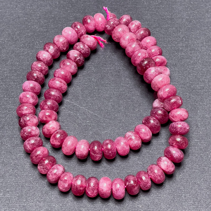 Tourmaline Beads on Thread Rondelle, 8x5 mm, length 38 cm