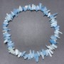 Aquamarine Beads on Thread Natural Stone Chip Needle, diameter 23×6mm+-, diameter 15×3mm+-, length 40cm+-