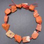 Red Jasper Beads Unpolished Natural Stone Cabochons on Thread d 28x22mm+-, length 43cm +