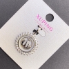 Xuping Surah Pendant with White Rhinestones, 19mm Ø +-, length 28mm +-, rhodium