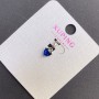Xuping Pendant Heart with Blue Crystal, diameter 6mm+, length 12mm+ rhodium plated