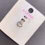 Xuping Pendant with White Crystal, 8mm Diameter, 16mm Length, Rhodium-plated