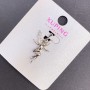 Xuping Fairy Pendant with White Crystals, 14mm Ø, 27mm L, Rhodium-plated