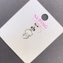 Xuping Pendant with White Rhinestones, 8mm Diameter, Rhodium Plated, 20mm Length