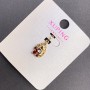 Xuping Pendant with Red Crystal, 8mm diameter, length 20mm, 18K Gold Plating