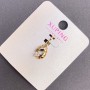 Xuping Pendant with White Crystal, 8mm diameter ±, length 20mm ±, 18K Gold Plated