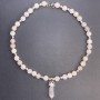 Necklace Rose Quartz Smooth Beads 10mm ± Hexagonal on Thread with Clasp, 50cm+