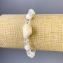 Bracelet with Mother of Pearl and Czech Crystal, 7mm+ diameter and 6x5mm+ Czech crystal, 18cm+ length, stretch