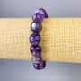 Amethyst Bead Tumbled Bracelet, 12x10mm, diameter 12x10mm, stretchy 18 cm length