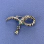 Brooch Snake Gray color with gray rhinestones, silver-toned metal 39x22mm+