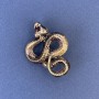 Brooch Pendant Snake Bronze Gold Metal 40x31mm +