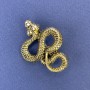 Brooch Pendant Serpent Golden Metal 40x31mm +