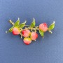 Brooch Exotic Fruit Enamel Gold-Toned Metal 28x45mm+