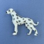 Brooch Dog white with spots 42×60 mm+