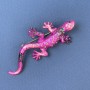 Brooch Lizard Pink Rainbow Crystals 29×74 mm+