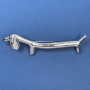 Brooch Taxie (Dachshund) in Silver Metal 21x85mm+