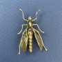 Brooch Insect in brown color with golden metal, diameter 39mm±, length 42mm±